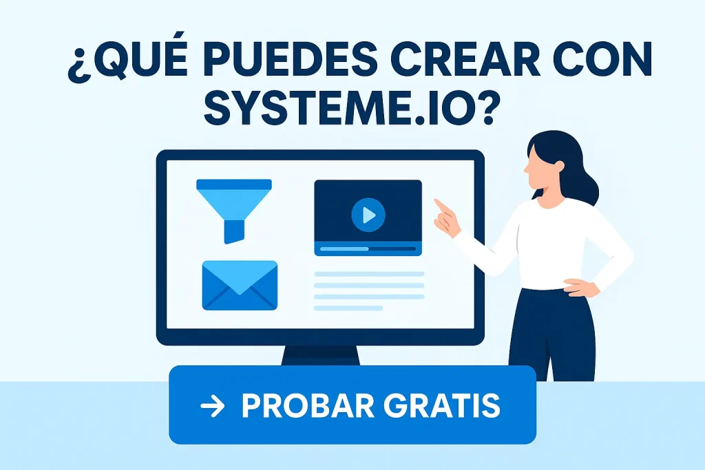 Representación visual de embudo de ventas con Systeme.io