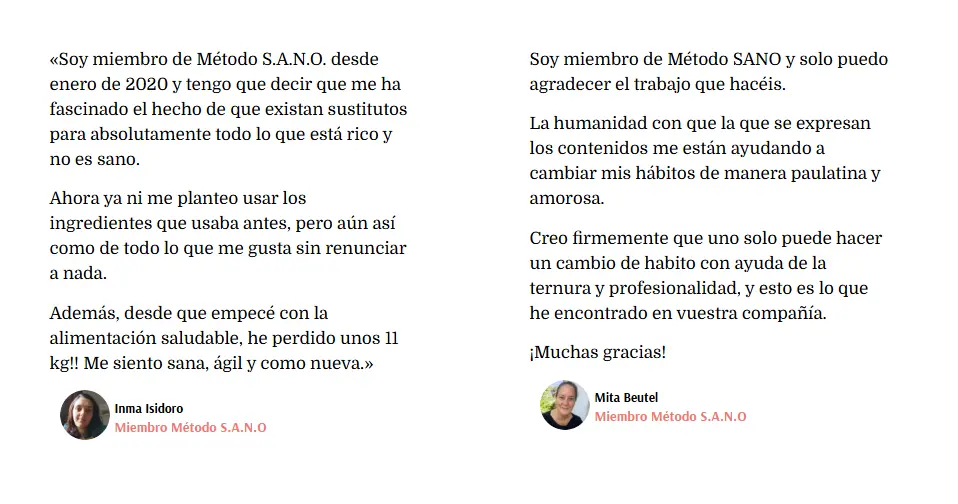 testimonios metodo sano y sus opiniones reales