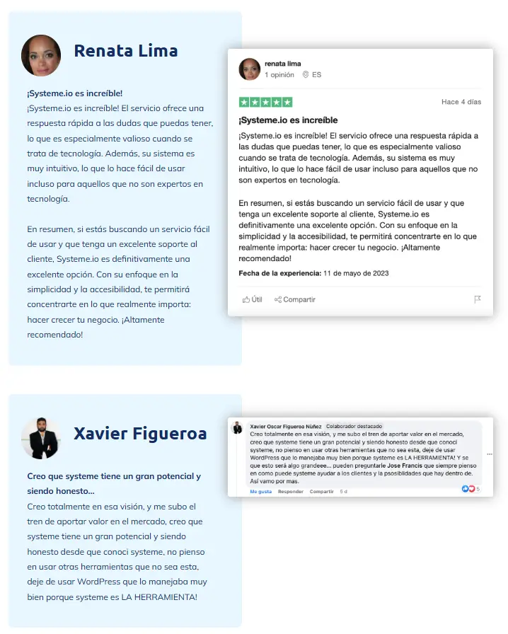 Testimonio de creadora de cursos online sobre la facilidad de uso y ahorro