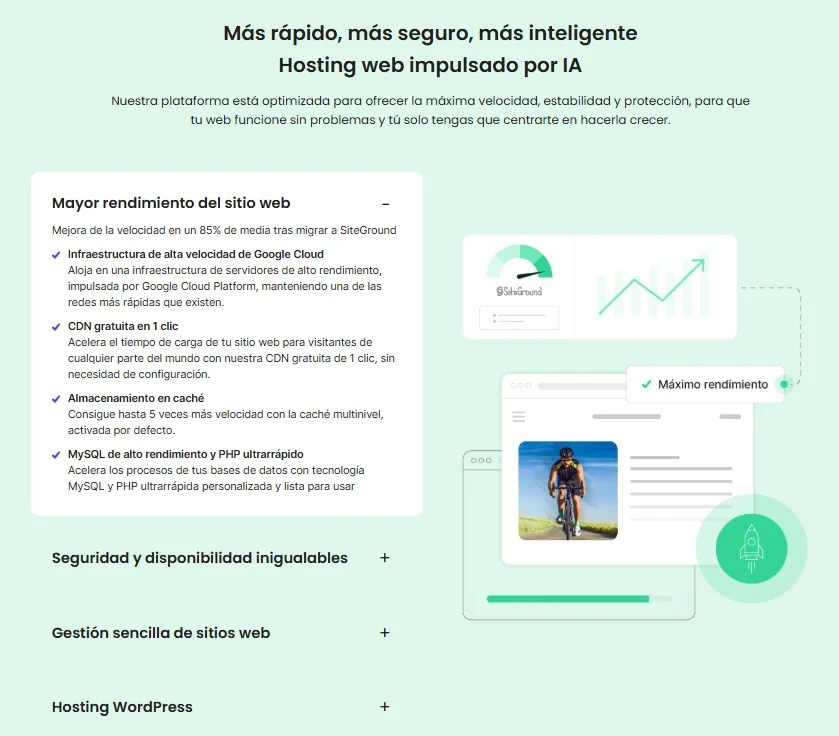 el mejor rendimiento de hosting
