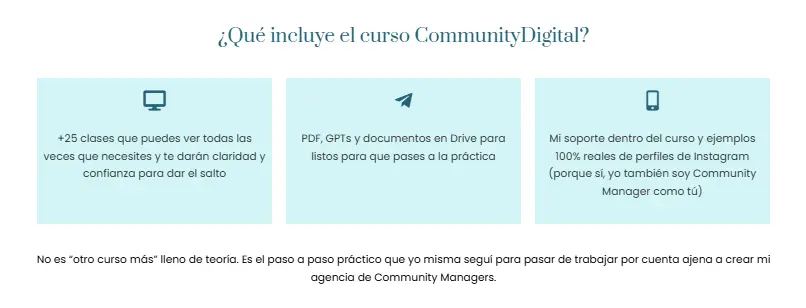 Contenido del curso Community Digital