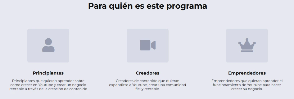 Este programa es para principiantes, creadores y emprendedores