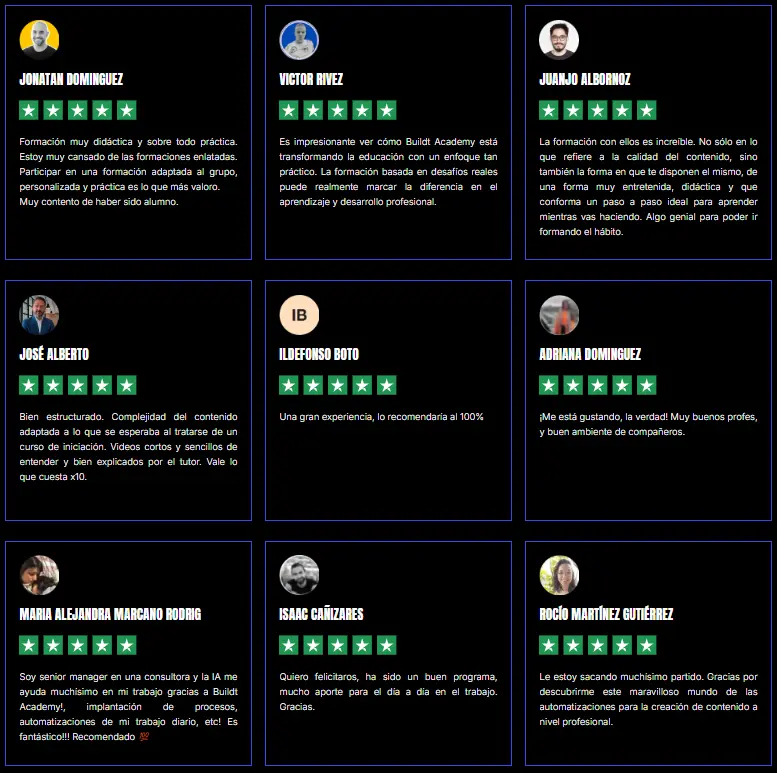 testimonios de buidt academy automatización de procesos